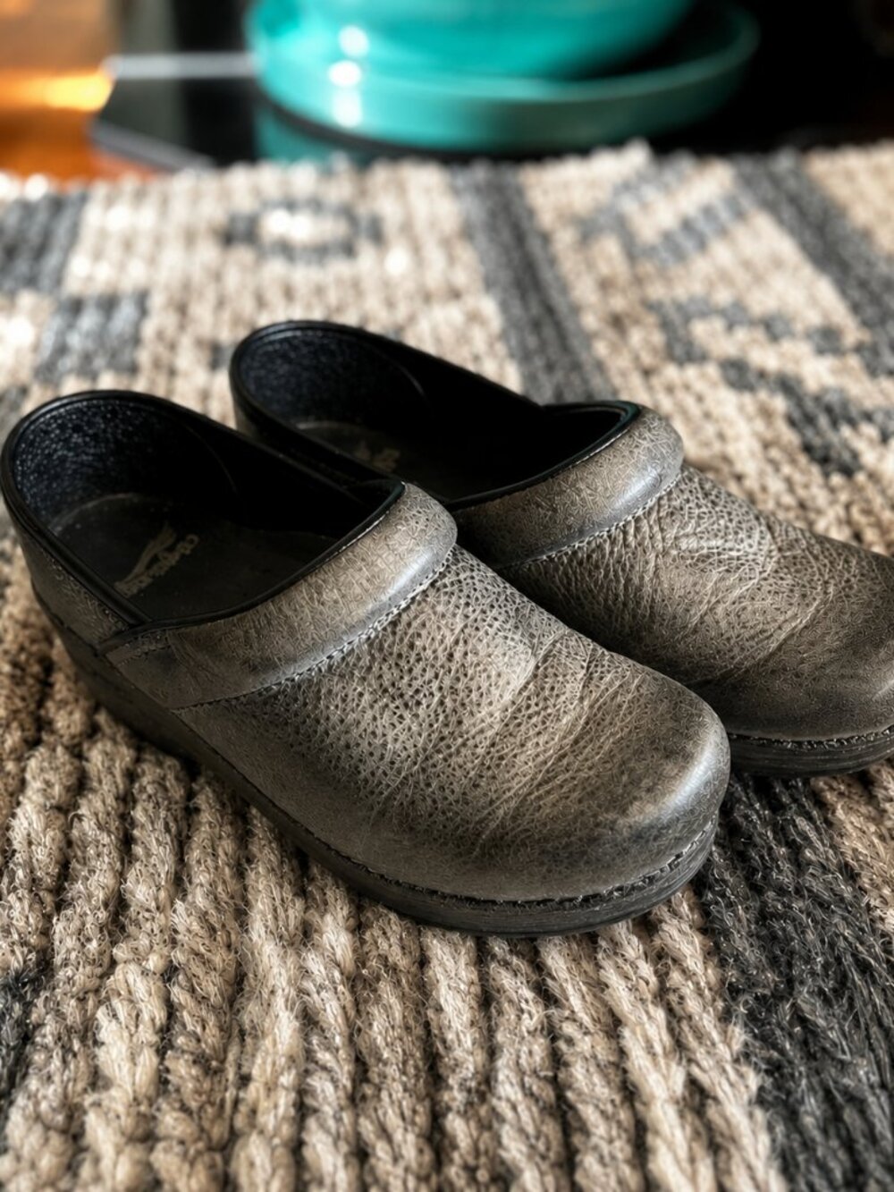 Dansko Professional Slate Gray Oiled Leather Clogs Size EU 37 US 6.5 7